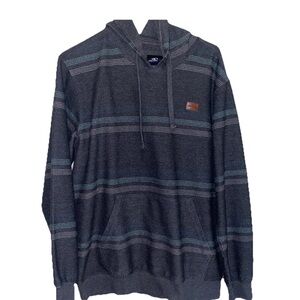 O'NEILL Men's Bavaro Striped Hoodie With Front Pocket Size Medium Dark Gray